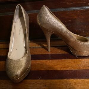 Gold Glitter High Heels